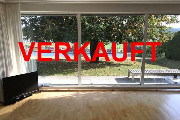 VERKAUFT i. 2023 - Beste Lage, einmalig ebene Grundstücklage m. traumh. Rheinblick u. i. Schweiz, grosses Wohnhaus, 2 Garage, Heizung erneuert, Sauna