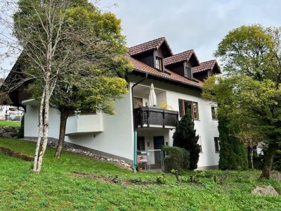 In einer kleinen gepflegten Wohnanlage mit nur 3 Parteien erwartet Sie diese grosszügige Wohnung mit ca. 110 m² Wohnfl., Schwedenofen, Erker, Balkon, Blick, Garage, Schopf