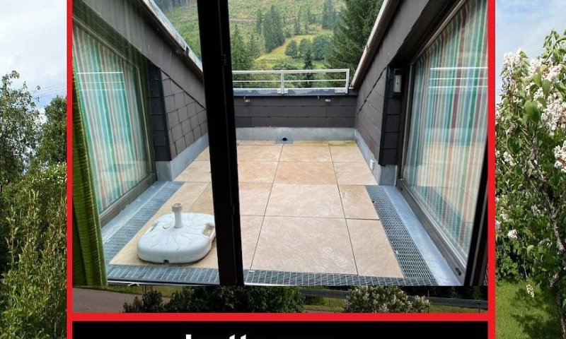 Charmante sonnige, lichtdurchflutete, modernisierte 2-Zi-Mais-Ferien-ETW Falkau, Dachterrasse zusätzlich Balkon, Blick in die Natur, EBK, zahlreiche Einbauten, neue Fenster und Bodenbeläge, neue Öl-Brennwert-Heizung, sep. Warmwasseraufbereitung, Keller