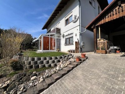 EFH beste, sonnige Lage Horheim, 6 Zi., gr. Blk., Gartenfreisitz + Haus, Platz f. Pool, 2-Zi-ELW, Schwedenofen, Wintergarten, Terrasse, 2 Garagen, Carport, Areal ca. 800m²