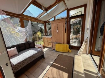 EFH beste, sonnige Lage Horheim, 6 Zi., gr. Blk., Gartenfreisitz + Haus, Platz f. Pool, 2-Zi-ELW, Schwedenofen, Wintergarten, Terrasse, 2 Garagen, Carport, Areal ca. 800m²